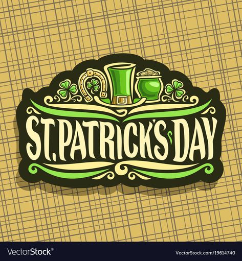 Logo for saint patricks day Royalty Free Vector Image Avocado Recipes Easy, Easy Whole 30 Recipes, Marsala Chicken Recipes, Image Logo, Lucky Symbols, St. Patricks Day, Cocktail Recipes Easy, Saint Patricks, St Paddys Day