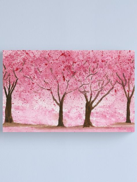 "Watercolor Cherry Blossom. Cherry Trees Painting " Canvas Print by EugeniaAlvarez | Redbubble Blossom Cherry, Tree Painting Canvas, Trees Painting, Watercolor Paintings Nature, Cherry Trees, Watercolor Inspiration, Cherry Tree, Painting Canvas, Tree Painting