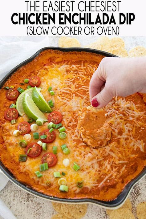 Unhealthy Family, Crockpot Dips, Enchilada Dip, Chicken Enchilada Dip, The Salty Marshmallow, Salty Marshmallow, Crock Pot Dips, Cheesy Chicken Enchiladas, Cheeseburger Sliders