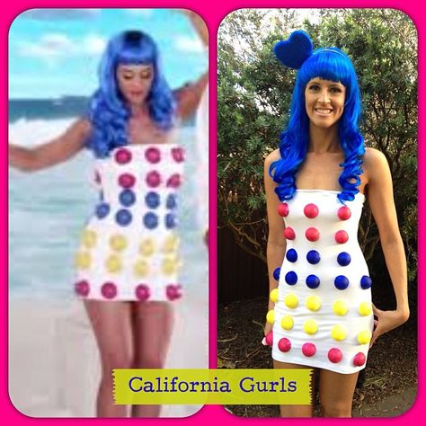 katy perry from california girls Katy Perry Costume Diy, Celebrity Look Alike Costumes, Katy Perry California, Katy Perry Dress, Katy Perry Costume, Spirit Week Outfits, Best Celebrity Halloween Costumes, Celebrity Costumes, New Halloween Costumes