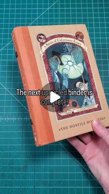 Lacy Stoneburner | Bookbinder on Instagram: "This custom upcycled binder is finished and on its way to its new home! I have really enjoyed turning old books into binders and I spend a few minutes each day looking at my bookshelf of books to be upcycled, thinking about which ones might be good candidates for a transformation.   What do you think - would you like to see more books turned into binders?  #bookbinding #upcycling #binders" Diy Dvd, Diy Binder, My Bookshelf, Book Cover Diy, A Series Of Unfortunate Events, Binder Covers, Book Binding, Old Books, Binders