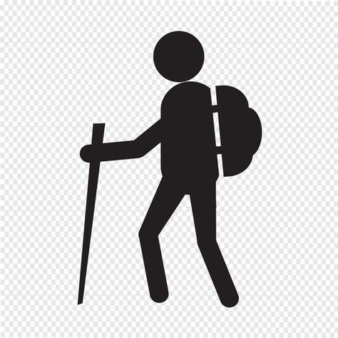 hiking icon  symbol sign Hiking Icon, Hiking Illustration, Hiking Logo, Free Vector Illustration, Travel Icon, Hand Drawn Vector Illustrations, Silhouette Free, Hand Drawn Vector, Art Download