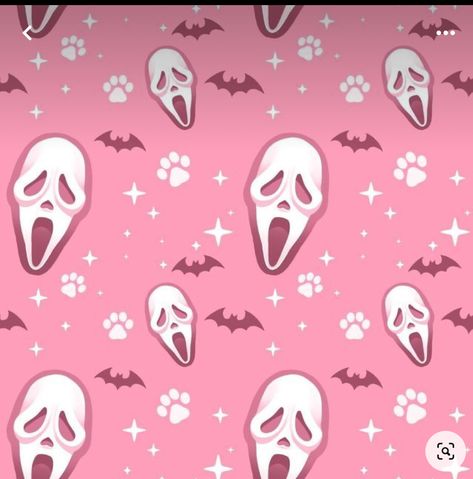 Pink Ghost Face Aesthetic, Ghostface Wallpaper Laptop, Pink Ghostface Wallpaper, Girly Ghostface, Pink Wallpaper Simple, Ghost Face Pink, Ghost Face Pattern, Pink Ghostface, Ghostface Wallpaper