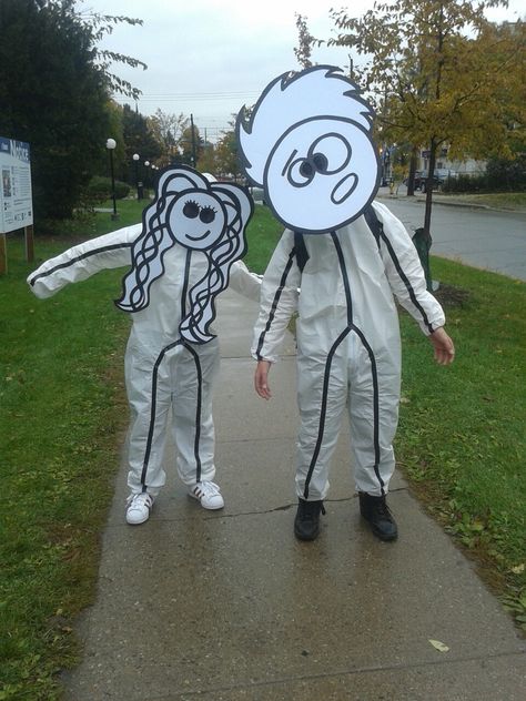 Stickman Costume, Stick Figure Costume, Creative Halloween Costumes Diy, Halloween Costume Puns, Halloween Crafts Decorations, Halloween Time, Halloween Costumes Makeup, Stick Figure, Game Costumes