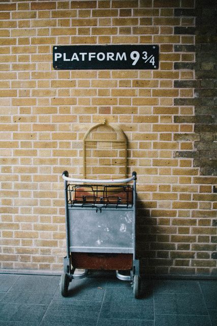 It's time for me to go. I'm packed and ready for an adventure. Who wants to come with me and say bye? Kings Cross Station, Festa Harry Potter, Yer A Wizard Harry, Harry Potter Love, Daniel Radcliffe, Mischief Managed, Studio Background, Photography Wall, Harry Potter Fan