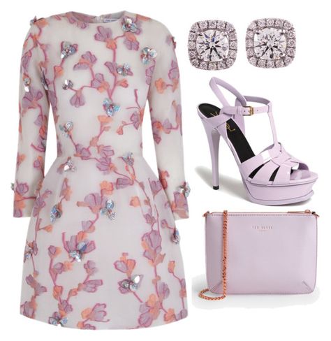 "310" by minor-inconvenience ❤ liked on Polyvore featuring The 2nd Skin Co., Yves Saint Laurent, Ted Baker, dressy, chic, dress and yvessaintlaurent Pink Gardens, Exquisite Dresses, Outfit College, Women's Outfit Sets, Disney Bounds, Office Outfit, Comfort Wear, Fashion Hacks Clothes, Business Attire