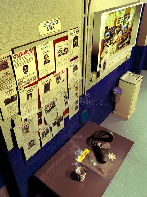 Police Station Illustration, Police Station Interior, Children's Day Craft, Police Precinct, Ad Interior, Retro Graphics, Halloween Haunted Houses, Fortune Teller, Police Station