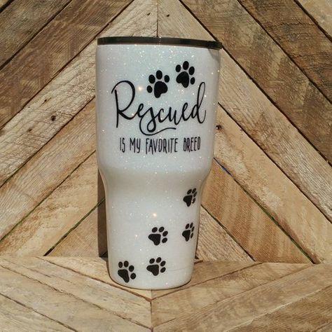 Dog mom / pet adoption / pet rescue tumbler / favorite breed / glitter tumbler / pet memorial Dog Tumbler Ideas, Pet Adoption Birthday Party, Glitter Tumblr, Tumbler Inspiration, Diy Tumbler, Yeti Cups, Glitter Tumbler Cups, Glitter Tumblers, Custom Tumbler Cups