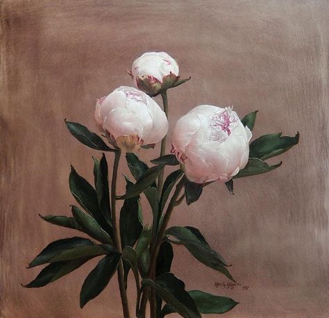 Cactus Flower Painting, Silverpoint Drawing, Peony Painting, Feather Painting, White Peonies, Lost Art, Oil Painting Flowers, Art Painting Acrylic, 귀여운 동물