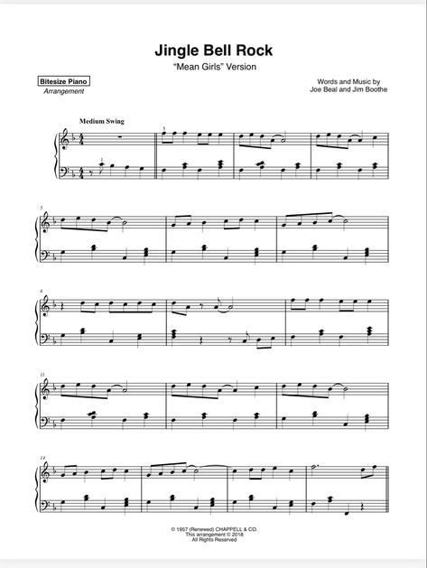 Piano sheet music - jingle bell rock Jingle Bell Rock Piano, Christmas Piano, Piano Playing, Jingle Bell, Piano Lessons, Teaching Music, Piano Sheet, Music Theory, Music Lover