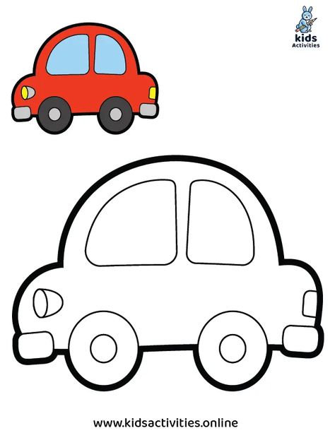 Transport Drawing For Kids, Easy Car Drawing For Kids, Easy Drawings Car, Easy Art Drawings For Kids, Toy Car Drawing, Car Drawings Easy, Car Simple Drawing, Car Cartoon Drawing, Car Easy Drawing