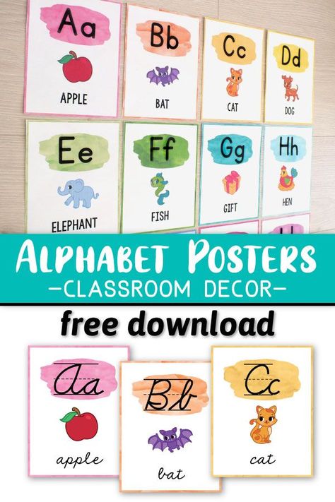 Free Classroom Decor, Preschool Classroom Themes, Classroom Posters Free, Watercolor Classroom, Posters For Classroom, Printable Classroom Posters, Kindergarten Classroom Decor, Preschool Classroom Decor, Printable Classroom Decor