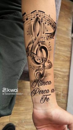 Tattoo Nota Musical, Music Themed Tattoos, Sheet Music Tattoo, Music Lover Tattoo, Contemporary Tattoo, Music Tattoo Sleeves, Hard Tattoos, Music Notes Tattoo, Simple Tattoos For Women