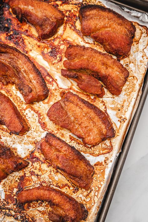 Baked Pork Belly Slices, How To Cook Sliced Pork Belly, Pork Belly Slices Recipes Ovens, Fried Pork Belly Recipes Easy, Thinly Sliced Pork Belly Recipes, Crispy Pork Belly Recipes Ovens, How To Cook Pork Belly In Oven, Baked Pork Belly Recipes, Pork Belly Recipes Oven