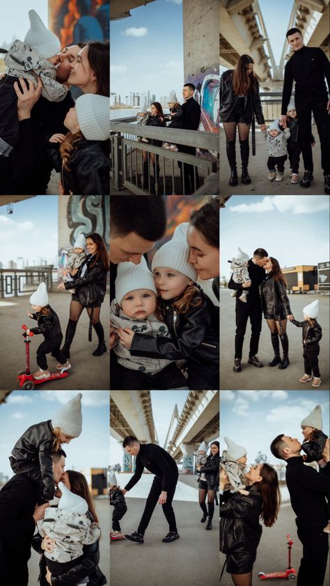 Grungy Family Photoshoot, Punk Family Photoshoot, Nike Family Photoshoot, Punk Family Photos, Family Pictures In The City, Family Street Photoshoot, Family Pictures City, Alternative Family Photos, Family City Photoshoot