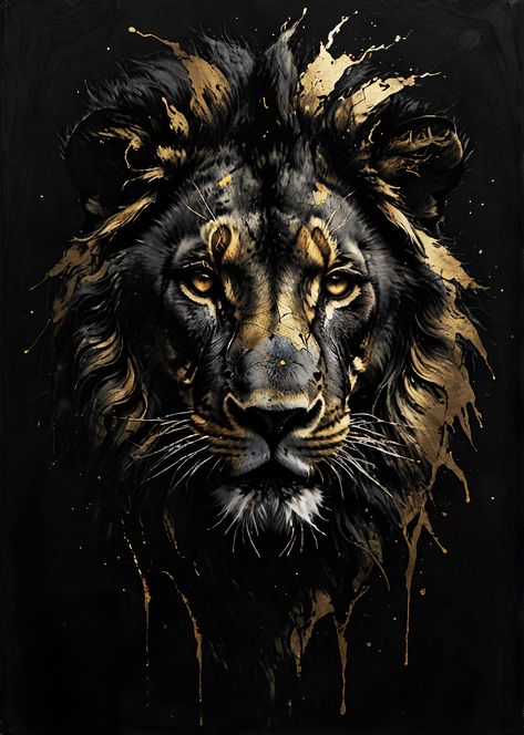 lion, safari, ink art, wildlife art, wildlife paintings, wildlife canvas wall art, wildlife prints, wildlife artwork, wild animal prints, black and white painting, kintsugi, golden, epic, wildlife, artwork, animals, painting, wall art, phone wallpaper, home decor paintings, man cave gift Aesthetic Art Black And White, Aesthetic Art Black, Kintsugi Aesthetic, Lion Paintings, Artwork Animals, Abstract Lion Painting, Art Phone Wallpaper, Black And White Lion Painting, White And Gold Tiger Art