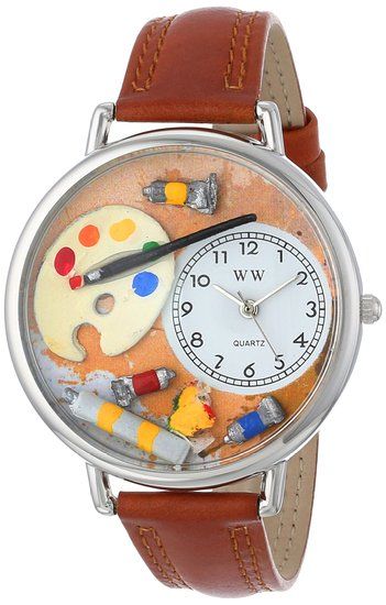 Whimsical Watches Unisex U0410002 Artist Red Leather Watch Art Teacher Outfits, Kristina Webb, Istoria Artei, Inexpensive Jewelry, Whimsical Gifts, Artist Gifts, Funky Jewelry, Casual Watches, Dream Jewelry