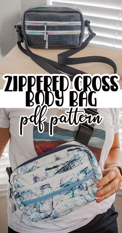 Sling Bag Pattern Free, Cross Body Bag Pattern Free, Sling Bag Pattern, Purse Patterns Free, Cross Body Bag Pattern, Cross Body Sling Bag, Crossbody Bag Pattern, Handbag Sewing Patterns, How To Make Purses