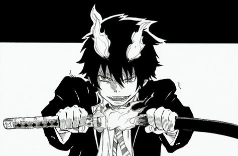 Rin Okumura 2 by TheFresco on deviantART Rin Okumura Manga, Blue Exorcist Manga, Rin Okumura, No Sleep, Ao No Exorcist, Blue Exorcist, Main Character, Last Night, Anime Character