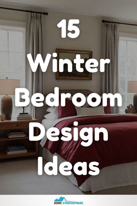 A cozy winter bedroom showcasing a simple decor styles, red soft bedding, and warm lighting to inspire a snug retreat. Winter Bedroom Decor Cozy, Bedroom Decor Ideas Cozy, Winter Bedroom Ideas, Cozy Winter Bedroom, Winter Bedroom Decor, Inviting Bedroom, Winter Bedroom, Bedroom Decor Cozy, Bedroom Design Ideas