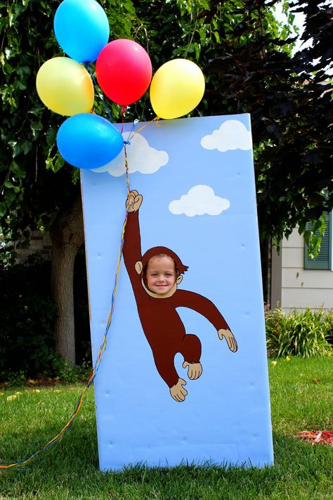 Curious George Crafts, George Kids, Curious George Birthday Party, Curious George Party, Curious George Birthday, Photo Booth Frame, Singing Happy Birthday, Baby Boy Birthday, Curious George