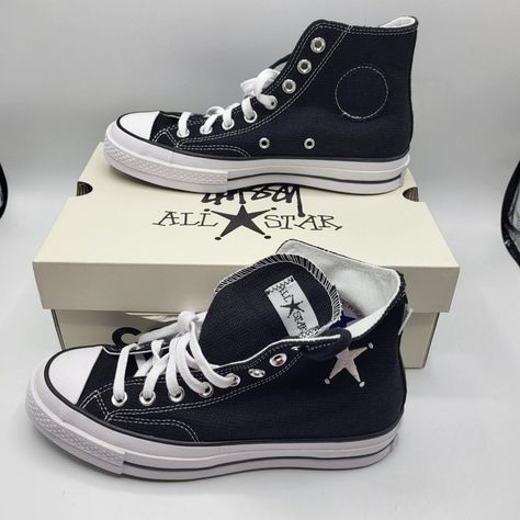 Stussy Converse, Peach Shoes, Converse All Star White, High Tops Sneakers, Black Athletic Shoes, Converse Shoes Womens, Converse Chuck Taylor White, Converse All Stars, Honesty And Integrity