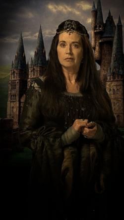 Professor Rowena Ravenclaw (fl. c. 993 – 1000) was a Scottish witch, who lived in the early Middle Ages. Noted for her intelligence and creativity and regarded as one of the greatest witches of the age, Ravenclaw was one of the four founders of Hogwarts School of Witchcraft and Wizardry along with Godric Gryffindor, Helga Hufflepuff and Salazar Slytherin, as well as the namesake of the Ravenclaw House. Ravenclaw was "beautiful yet slightly intimidating." Rowena Ravenclaw Diadem, Scottish Witch, Harry Potter Portraits, Rowena Ravenclaw, Harry Potter Props, Imprimibles Harry Potter, Film Harry Potter, Harry Potter Wiki, Art Harry Potter