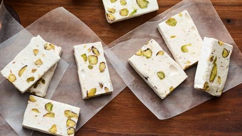 Soft and Chewy Nougat | Joy of Kosher Purim Recipe, Passover Recipes Dessert, Nougat Recipe, Edible Rice Paper, Sweet Factory, Passover Desserts, Passover Recipes, Dutch Recipes, No Cook Desserts