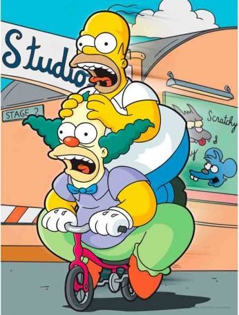 The Simpsons: Homer Simpson and Krusty The Clown Simpson Tv, Old Posters, Krusty The Clown, Simpson Wallpaper Iphone, Simpsons Drawings, Simpsons Art, Matt Groening, The Simpson, Homer Simpson