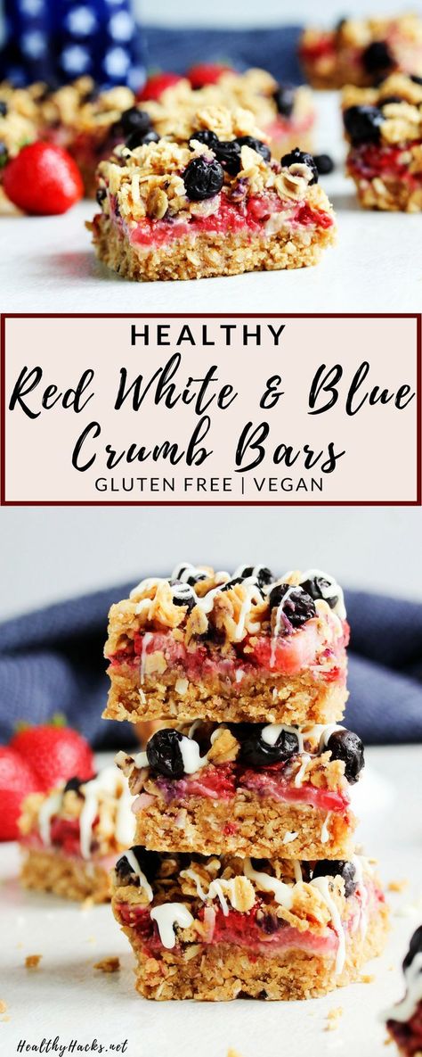 Heart Healthy Desserts, Blueberry Crumb Bars, Recipe For A Crowd, Healthy Dessert Recipes Easy, Crumb Bars, Healthy Afternoon Snacks, 4th Of July Desserts, Healthy Vegan Desserts, Desserts For A Crowd