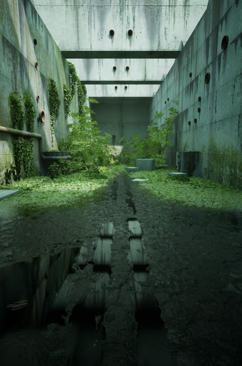 Environment in UE4 by Emile Van Den Berghe Environment Photography, Star Wars Planets, Concrete Buildings, Brutalist Architecture, Different Plants, Environment Concept Art, Brutalism, Unreal Engine, Environmental Art