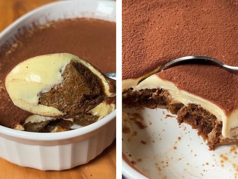 Single-Serve Tiramisu - by Carolina Gelen - SCRAPS Probiotic Foods, Mascarpone Cheese, The Nights, Rice Cakes, Single Serve, Taste Of Home, 10 Minute, Heavy Cream, Cocoa Powder