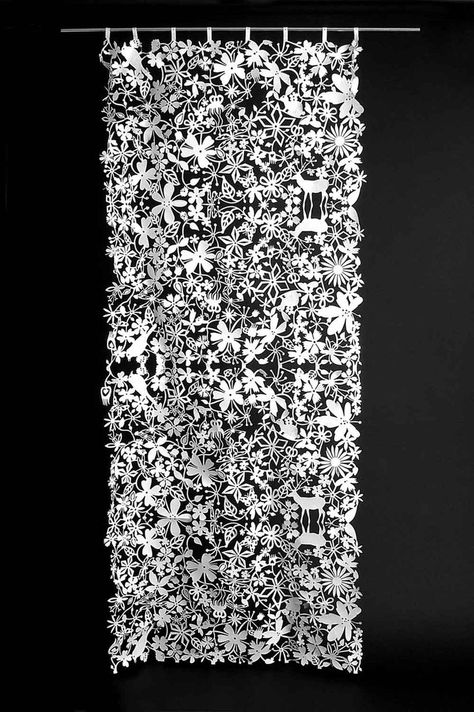 . Paper Curtain, Tord Boontje, Contemporary Textiles, Until Dawn, Curtain Patterns, Paper Cut Art, Party Diy, Cut Paper, Paper Cutout