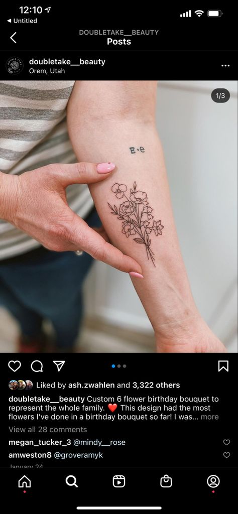 Flower Tattoo With Paw Print, Flower Tattoos With Paw Prints, Flower Bouquet With Dog Paw Tattoo, Paw Print Flower Bouquet Tattoo, Flowers And Paw Print Tattoo, Paw Print Tattoo With Flowers, Moms Tattoo, Flower Bouquet Tattoo, Flower Boquet