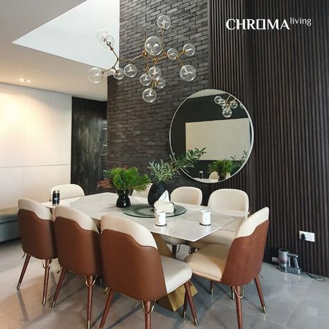 A feature wall in the dining room can become a statement piece framing the space! DM us for more info!⁠ 📞 Whatsapp: https://wa.me/6587886890 💬 FB Message: http://m.me/chromaliving 🌐 Website: https://chroma-living.com/collections/fluted-wall 📍 Location: 62 Ubi Road 1 #01-41 Oxley Bizhub, 2, Singapore 408734 Fluted Wall, Info Whatsapp, Decorative Wall Panels, The Dining Room, Wall Panel, Wall Panels, The Space, Feature Wall, Wall Paneling