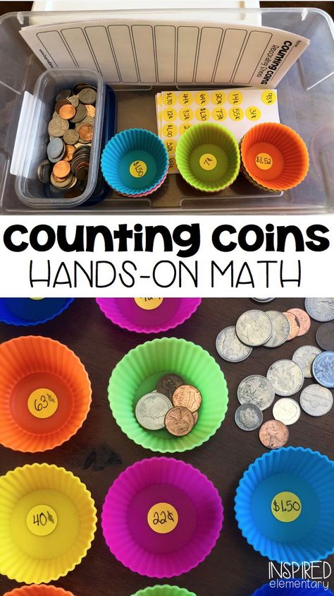 Counting Coins Activities, Teaching Money, Money Activities, Counting Coins, Money Math, Counting Money, Learn To Count, Math Methods, Homeschool Math