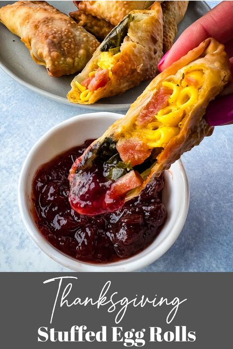 Soul Rolls Recipes Comfort Foods, Soul Food Egg Rolls Recipes, Soul Food Egg Rolls, Soul Rolls Recipes, Soul Food Thanksgiving Dinner, Thanksgiving Egg Rolls, Ham Stuffing, Soul Food Dinner Party, Soul Rolls