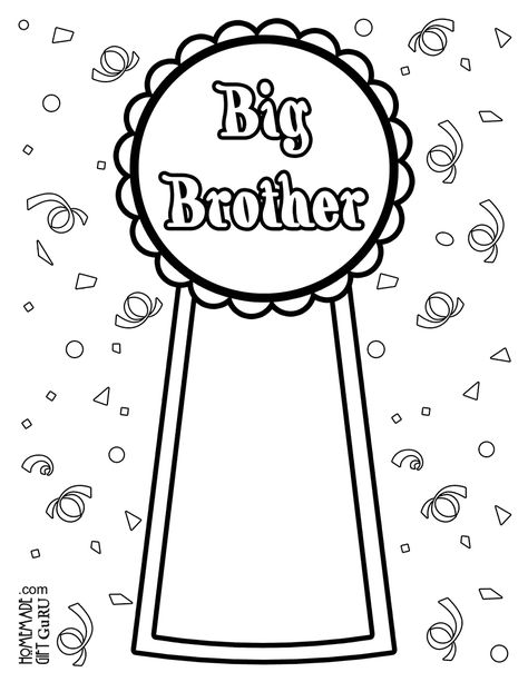 Big Brother Award Coloring Page http://www.homemadegiftguru.com/big-brother-coloring-page.html Sister Coloring Pages, Big Sister Kit, I Love You Brother, I Love You Sister, Big Brother Little Sister, Love Your Sister, Sister Crafts, Kindergarten Coloring Pages, Big Sister Little Sister