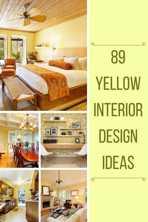 A gallery full of Yellow Interior Design Ideas (Yellow Room Designs) #yellow #interiors #homeideas #yellowinterior Rooms With Yellow Walls, Bedrooms With Yellow Walls, Yellow Bedroom Wallpaper, Yellow Living Rooms Ideas, Yellow Wall Bedroom Ideas Decor, Bedroom Ideas Yellow Walls, Light Yellow Walls Living Room, Yellow Walls Bedroom Ideas, Bedroom With Yellow Walls