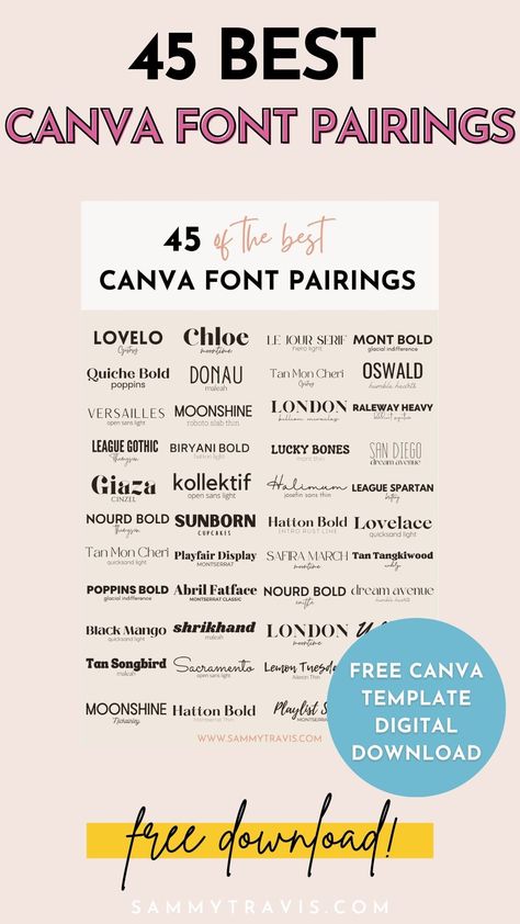 Free Font Pairings, Best Font Pairings, Best Fonts For Logos, Best Cursive Fonts, Free Cursive Fonts, Font Aesthetic, Best Sans Serif Fonts, Best Serif Fonts, Canva Tutorials