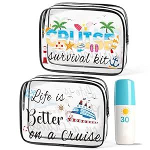 Cruise Survival Kit, Makeup Bag Pattern, Travel Accessories For Women, Clear Makeup Bag, Women Vacation, Clear Cosmetic Bag, Cruise Essentials, Clear Makeup, Clear Makeup Bags