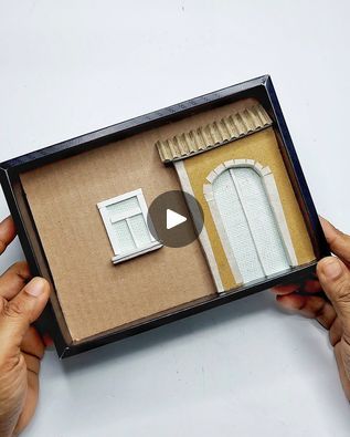 Mini Cardboard House, Cardboard Box Houses, Small Canvas Paintings, Basic Skin Care Routine, Cardboard Art, Fun Easy Crafts, Miniature Houses, Book Nooks