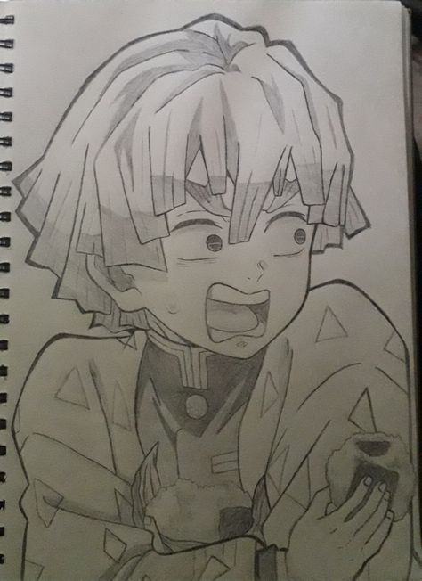 Zenitsu Sketch, Zenitsu Drawing, Mha Drawings, Easy Manga Drawings, Sick Drawings, Anime Face Drawing, Best Anime Drawings, Cool Pencil Drawings, Easy Doodles Drawings