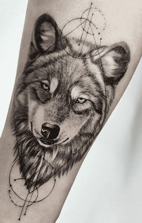 Tattoo Ideas Geometric, Wolf Tattoos For Men, Wolf Tattoo Ideas, Geometric Wolf Tattoo, Small Wolf Tattoo, Wolf Tattoos Men, Aquarius Tattoo, Geometric Wolf, Women Tattoos