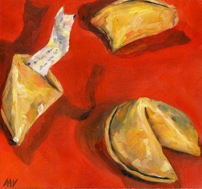 Fortune Cookie Art, Chinese Fortune Cookie, Cookie Drawing, Painting A Day, Painting Portraits, Observational Drawing, Fortune Cookies, Food Painting, Sketchbook Art Journal