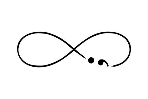 Infinity Tattoo Semicolon, Infinity With Semicolon, Infinity And Semicolon Tattoo, Derpy Tattoos, Semi-colon Tattoo Ideas Design, Infinity Sign Tattoo, Hope Sign, Awareness Tattoo, Health Tattoo