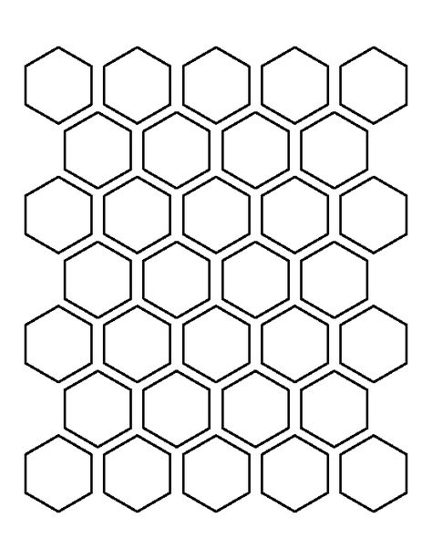 1.5 inch hexagon pattern. Use the printable outline for crafts, creating stencils, scrapbooking, and more. Free PDF template to download and print at http://patternuniverse.com/download/one-and-a-half-inch-hexagon-pattern/ Printable Hexagon Template Free Pattern, Honeycomb Drawing Pattern, Geomagnetic Design, Geomagnetic Pattern, Hexagon Tattoo Design, Hexagon Drawing, Hexagon Pattern Design, Hexagon Template, Printable Outline