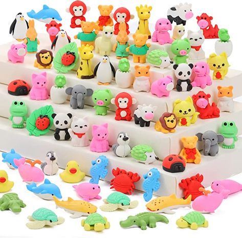 Puzzle pencil erasers: Do you want your kids or students learning more animals? Animal erasers have realistic and cute shapes, can help kids learning animal name Funny Toys animal erasers: 70PC animal eraser contains 35 different animals, which is individually packaged perfect for classroom student prize reward puzzle erasers and easter gifts Simple puzzle toys: Animal eraser each one can be taken apart and reassembled like a puzzle, can develop children's imagination and creativity Desk Pets, Easter Egg Stuffers, Box Party Favors, Student Prizes, Animal Erasers, Student Rewards, Prize Gifts, Party Favors For Kids, Classroom Prizes