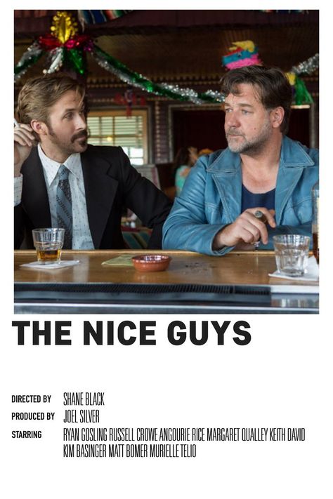 The Nice Guys Movie Poster, The Nice Guys Poster, Ryan Gosling Movie Poster, Ryan Gosling Movies, The Nice Guys, Polaroid Movie Poster, Posters Minimalist, Nice Guys, Kim Basinger