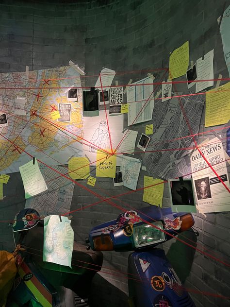 mystery, evidence board, mind map, detective Detective Wall Aesthetic, Detective Map Board, Evidence Board Aesthetic, Detective Board Aesthetic, Evidence Aesthetic, Detective Board Design, Detective Lifestyle, Detective Decorations, Detective Room